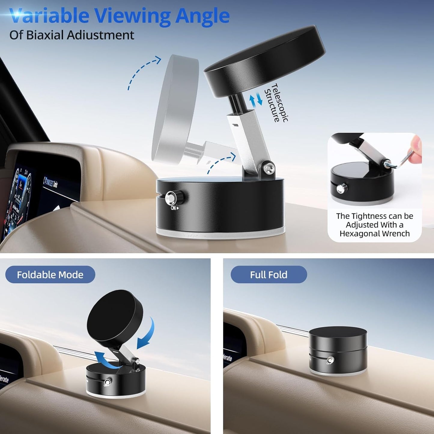 Vacuum Magnetic Phone Holder Stand – Universal Suction Mount Mobile Stand for Car, Desk, or Kitchen – Strong Grip Magnetic Mobile Holder