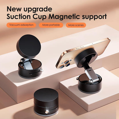 Vacuum Magnetic Phone Holder Stand – Universal Suction Mount Mobile Stand for Car, Desk, or Kitchen – Strong Grip Magnetic Mobile Holder