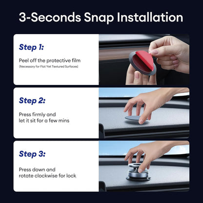 MagStik: Magnetic Vacuum Suction Phone Mount, 360° Rotating Car Phone Holder with Hands-Free Secure Grip for Dashboard, Windshield, Gym & Mirror