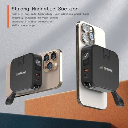 Voyager: Premium All-in-One MagSafe LiPo Power Bank with PD, Built-in Cables & Outlet Prongs for Ultimate Charging Convenience