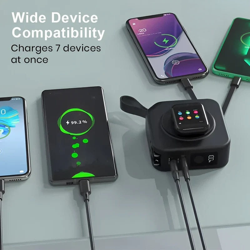 Voyager: Premium All-in-One MagSafe LiPo Power Bank with PD, Built-in Cables & Outlet Prongs for Ultimate Charging Convenience
